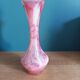 Vase blown glass jar variegated pink soliflore
