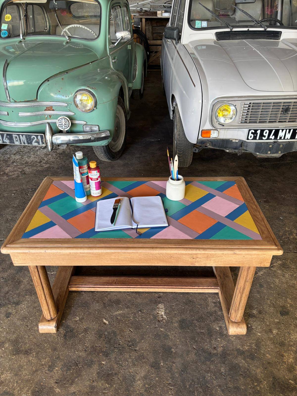 Colourful coffee table