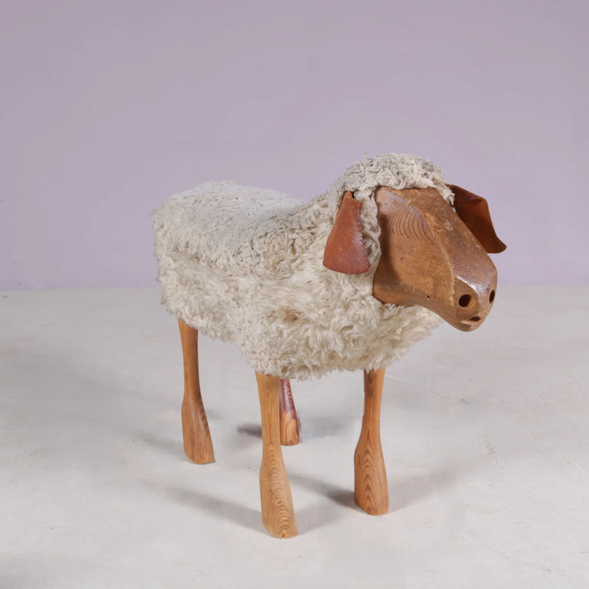 1960s sheep sculpture/stool by Peter Krafft Germany