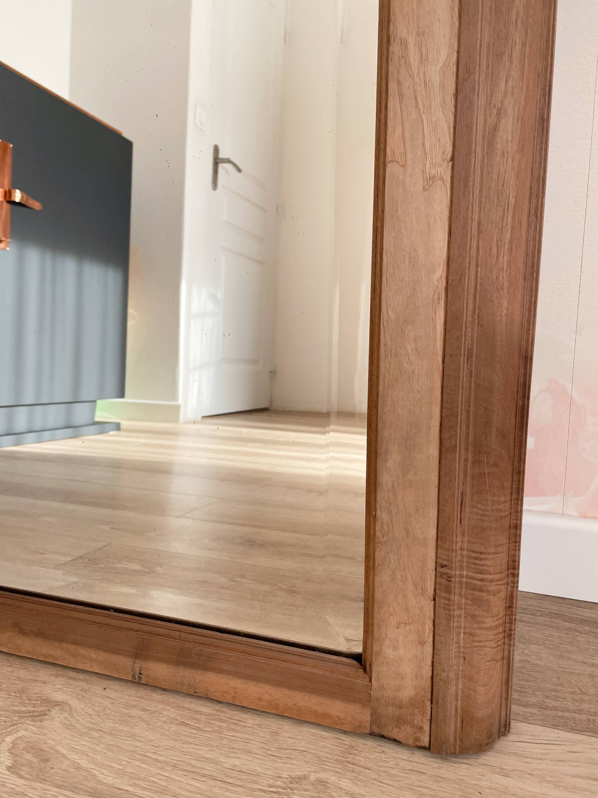 Large antique carved wooden mirror – Louis XV style – 140 x 90 cm