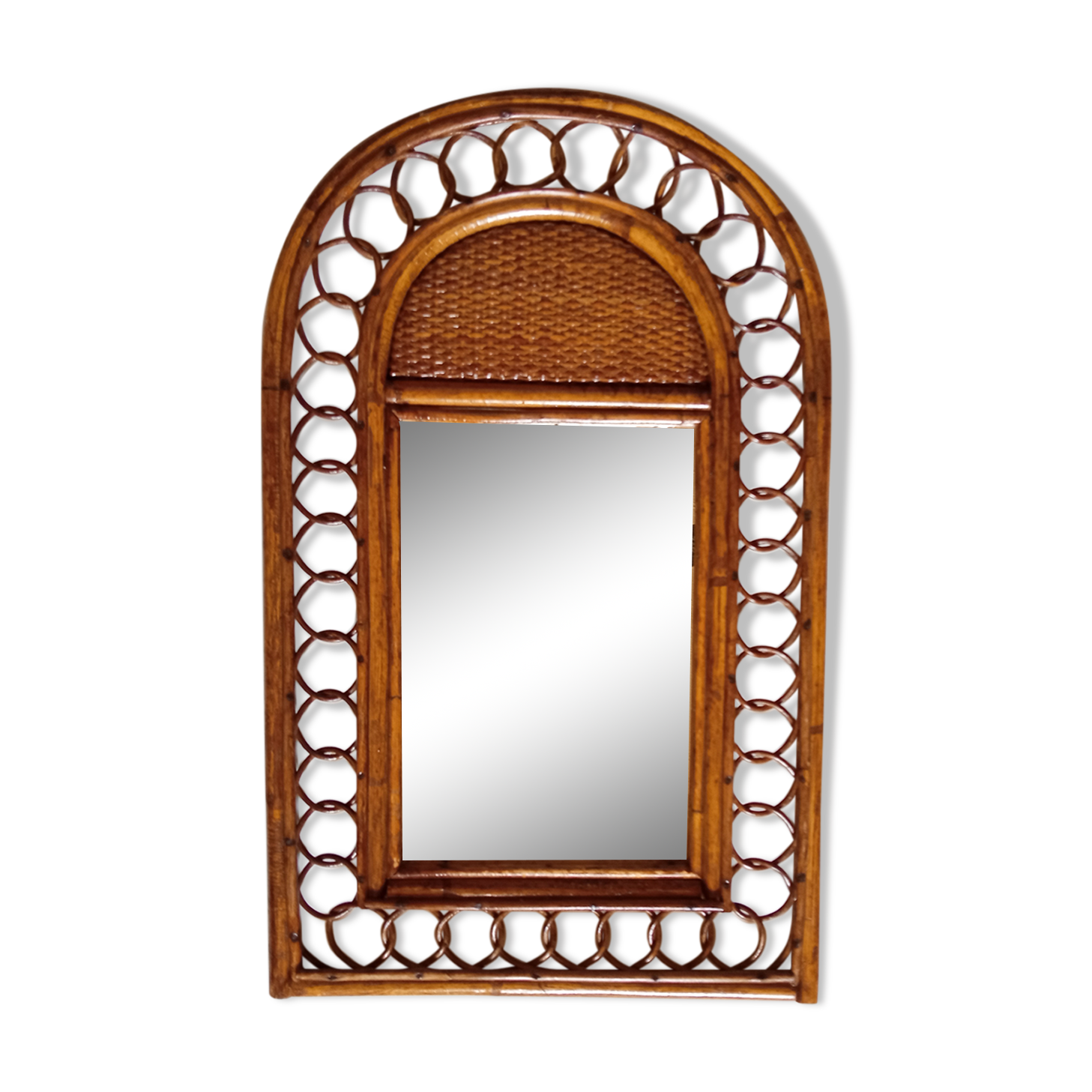 Miroir bambou vintage 35x55cm
