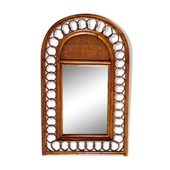 Vintage bamboo mirror 35x55cm