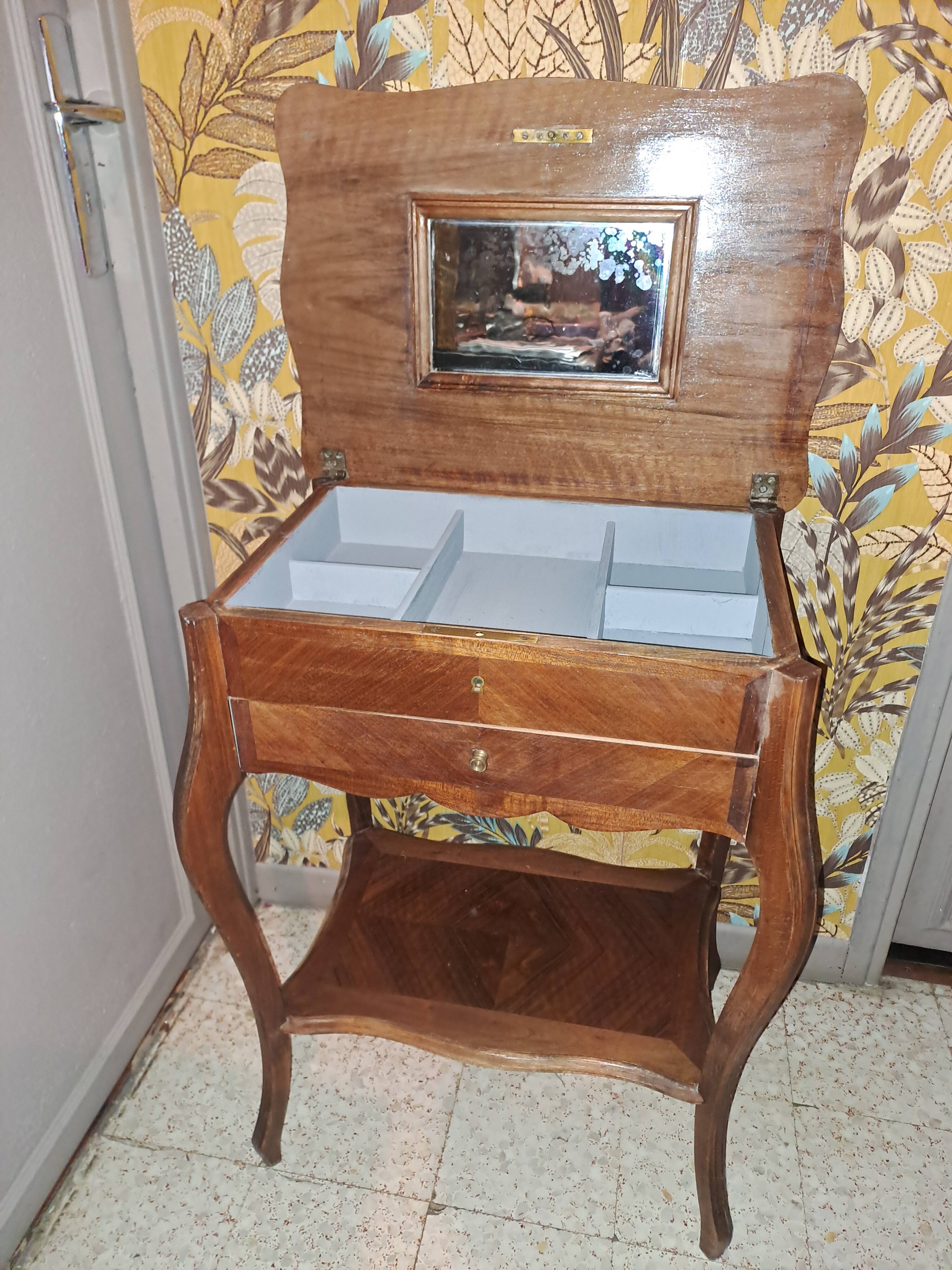 Side desk, Creative leisure table in varnished blond wood 1920