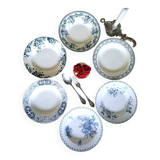 Assiettes creuses anciennes dépareillées en faïence terre de fer