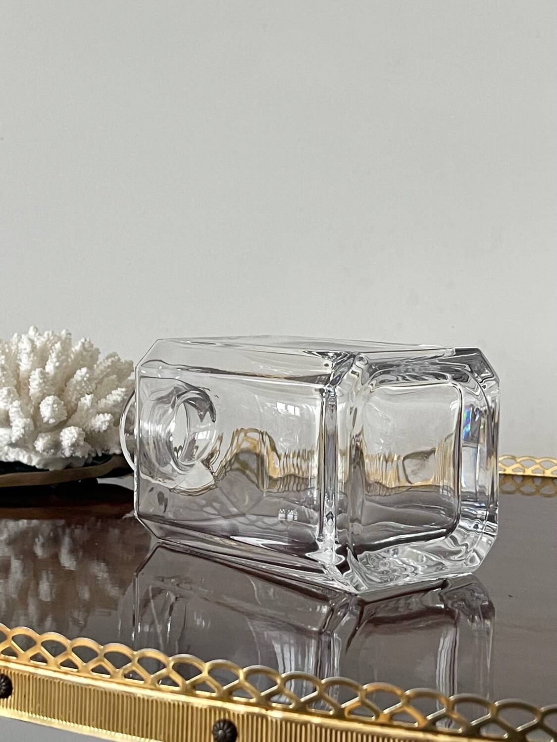 Crystal carafe and 4 glasses Daum France.