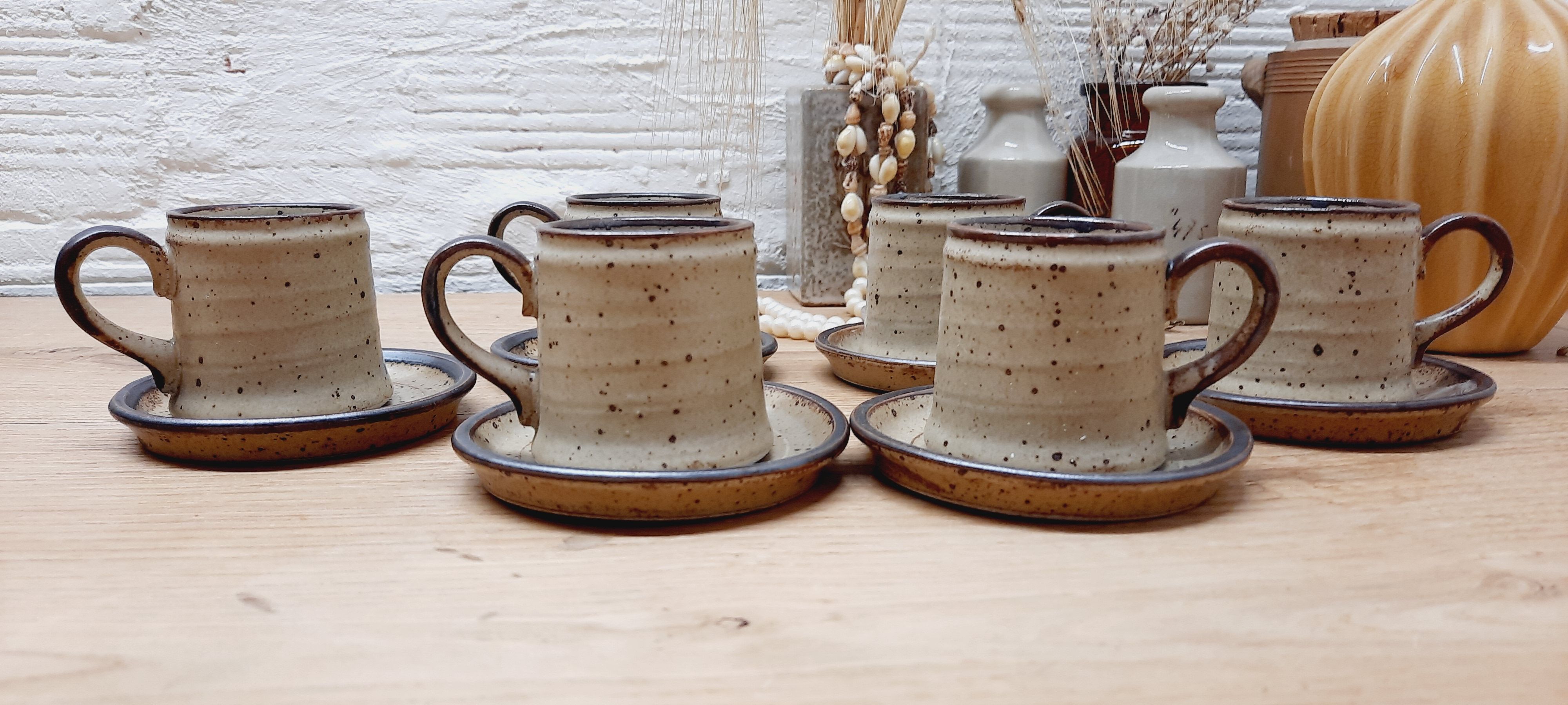 Set 6 cups Espresso sandstone