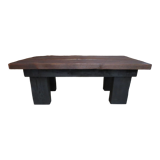 Dark solid wood farmhouse table