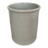 Cylindrical white earthenware pot - Creil and Montereau