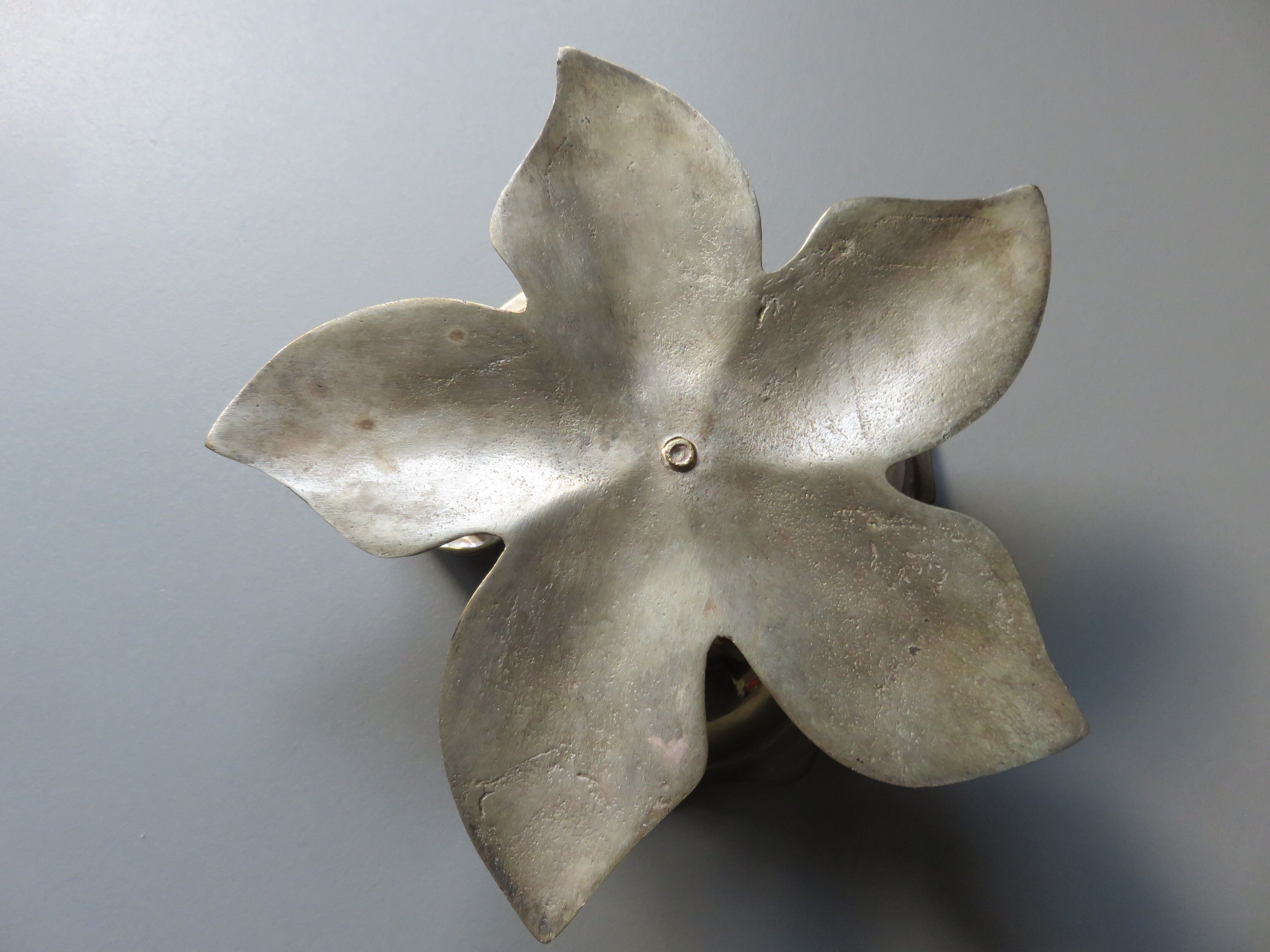 Flower  brass candlestick 1970