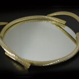 Gilded Rope Serving Tray, French Mirror Tray, Drinks Tray