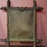 Ancien miroir bois style bambou décoration 40x46 vintage