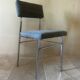 Pair of chrome and fabric chairs
