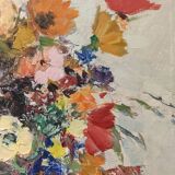 Tableau bouquet de fleurs signé armando buso
