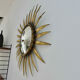 Sun mirror, witch's eye, gilded metal, 70s