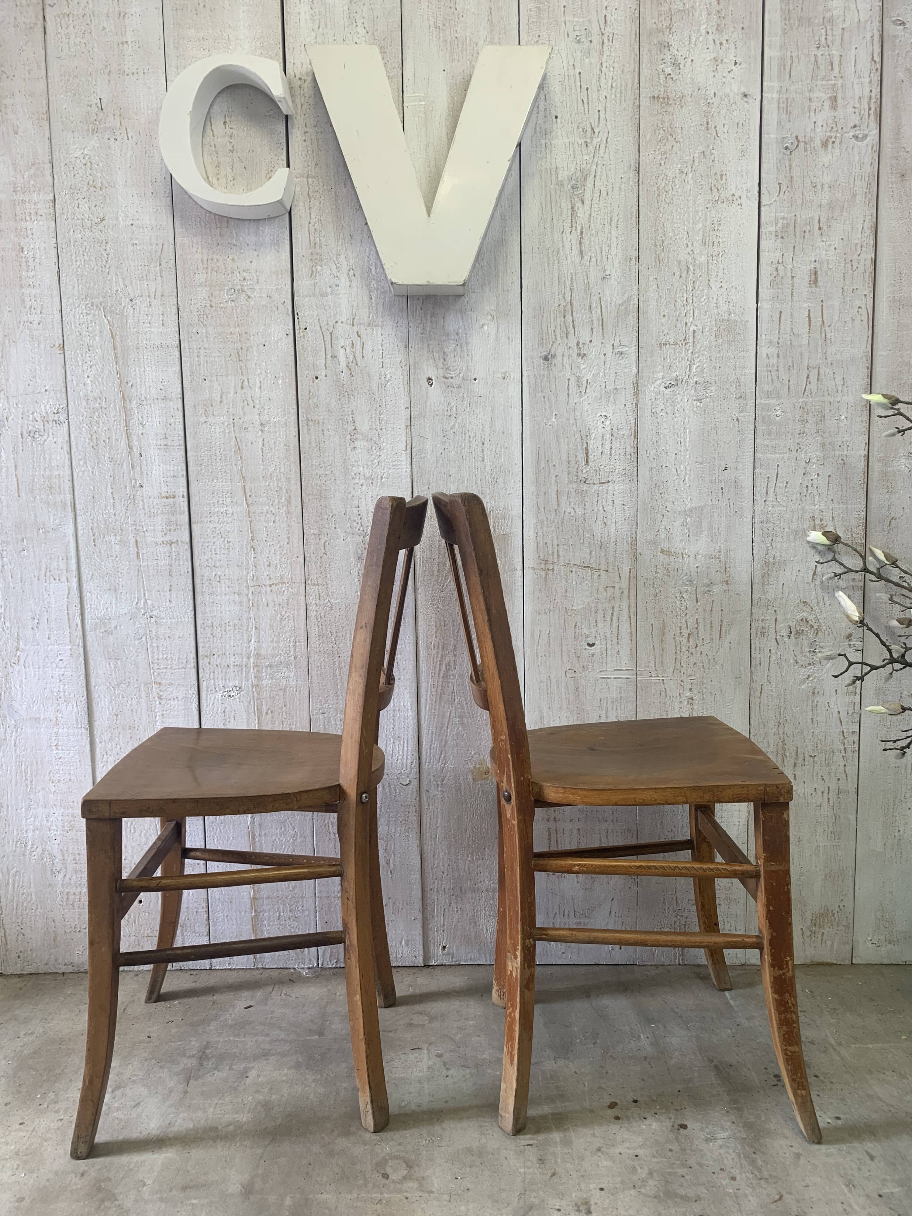 Set of 4 mismatched bistro chairs