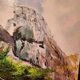 Oil painting on canvas Provence landscape Sainte Victoire Mountain