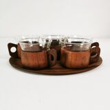 Teak coffee and tea set Schott & Gen Mainz Germany, 1970s.