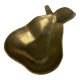 Empty pocket ashtray in pear-shaped brass