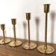 Series of 7 Scandinavian brass candlesticks