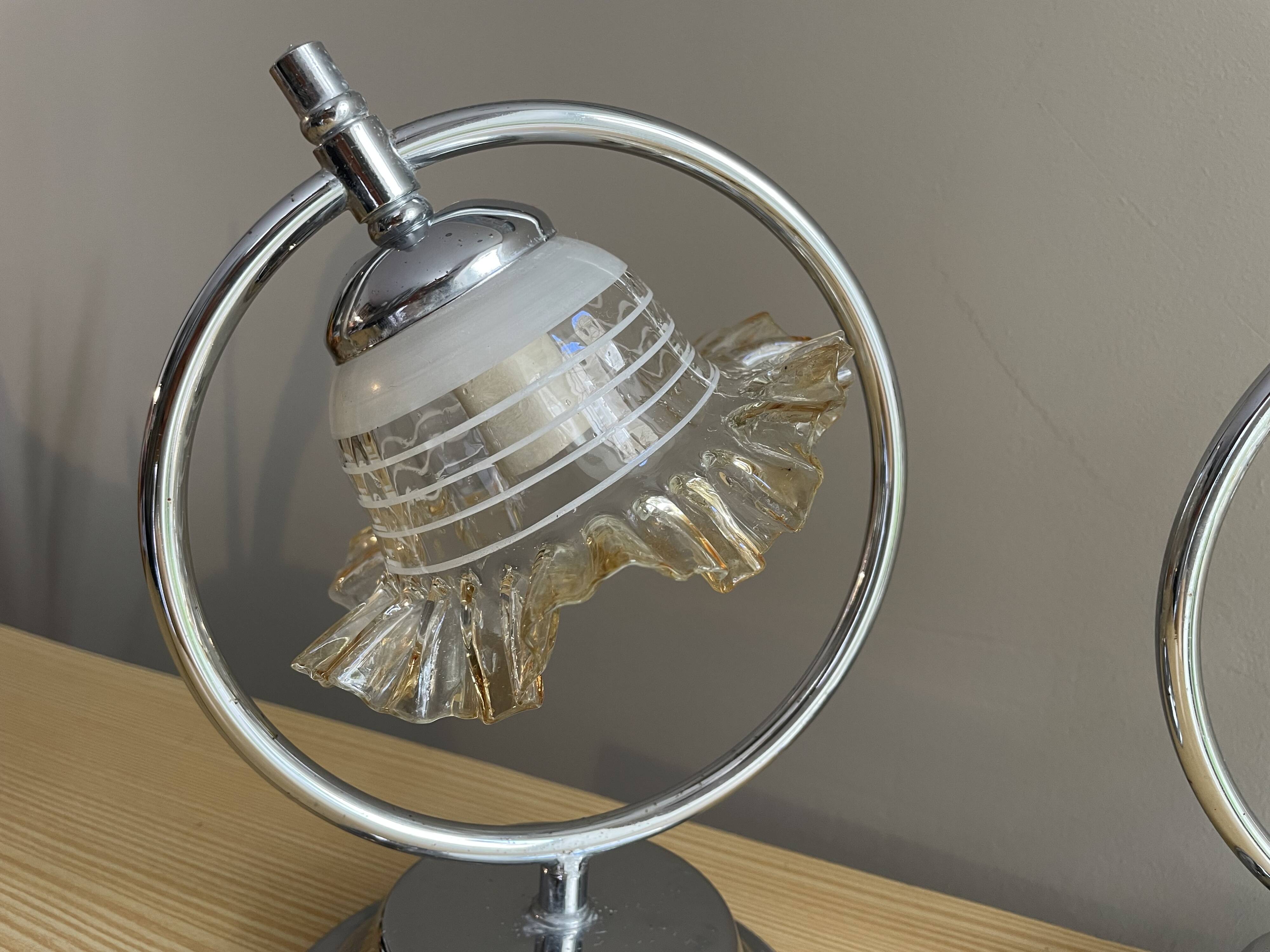 Pair mid century modern bedside lamps