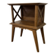 Bedside table with lattices, vintage compass legs