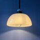 Massive Space Age Mid-Century suspension in plexiglass with white acrylic shade.