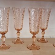 6 verres à champagne en rosaline