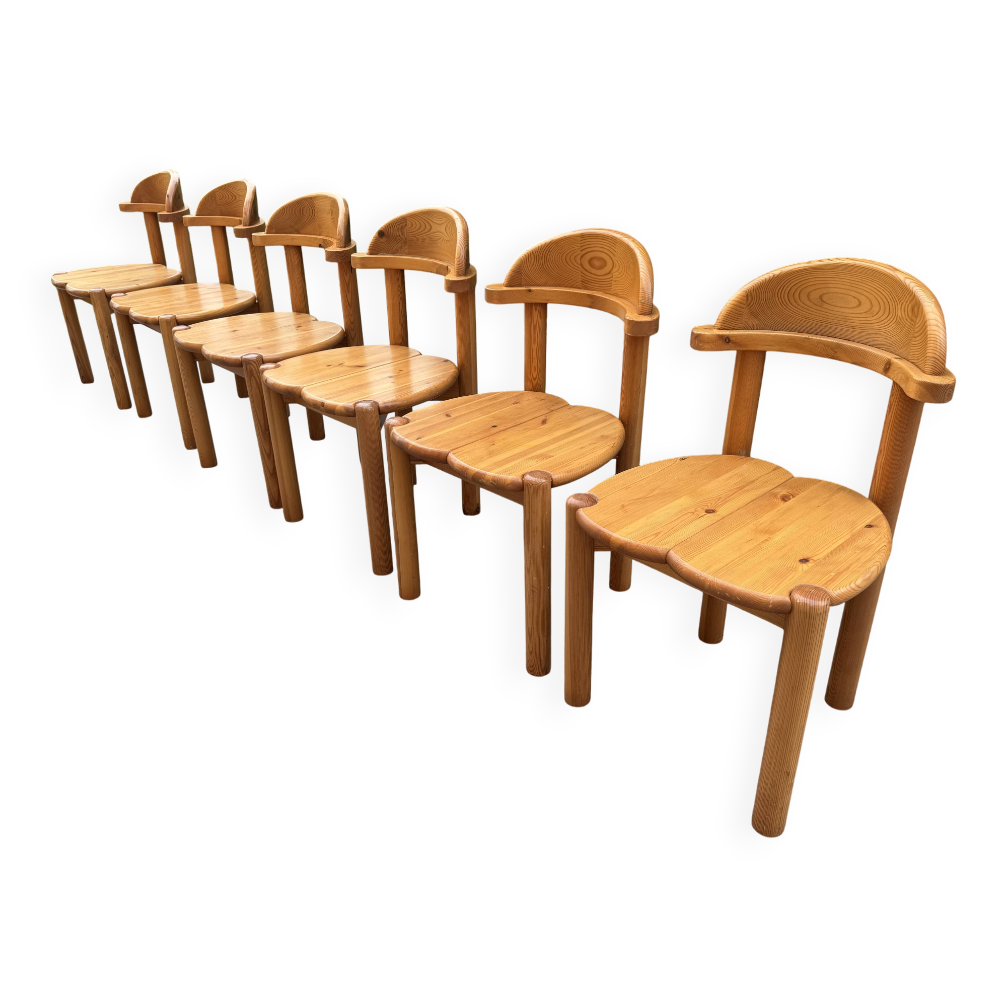 Set of 6 Scandinavian chairs by Rainer Daumiller from the 1970s.