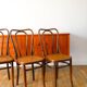 Set of 3 bistro chairs in wood and canework signed J. Kohn, Made in Austria, 20th century