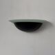 Vintage half-moon wall light, sandblasted glass and black lacquered metal, France, 1970