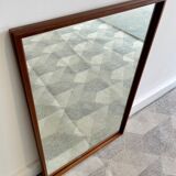 Miroir vintage rectangulaire en teck 48x76cm