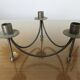 Tripod candlestick in crude steel for 3 candles 70s