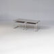 90s coffee / nesting table stainless steel foot and trespa top set/3