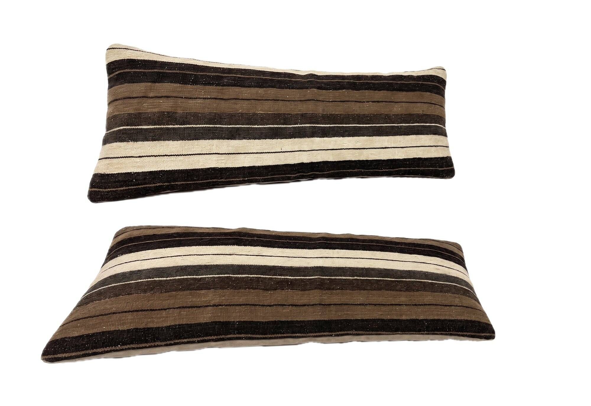 Set of 2 vintage kilim cushion covers 38x115 cm