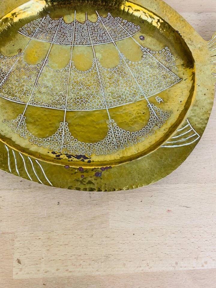 Brass fish catchall, vintage