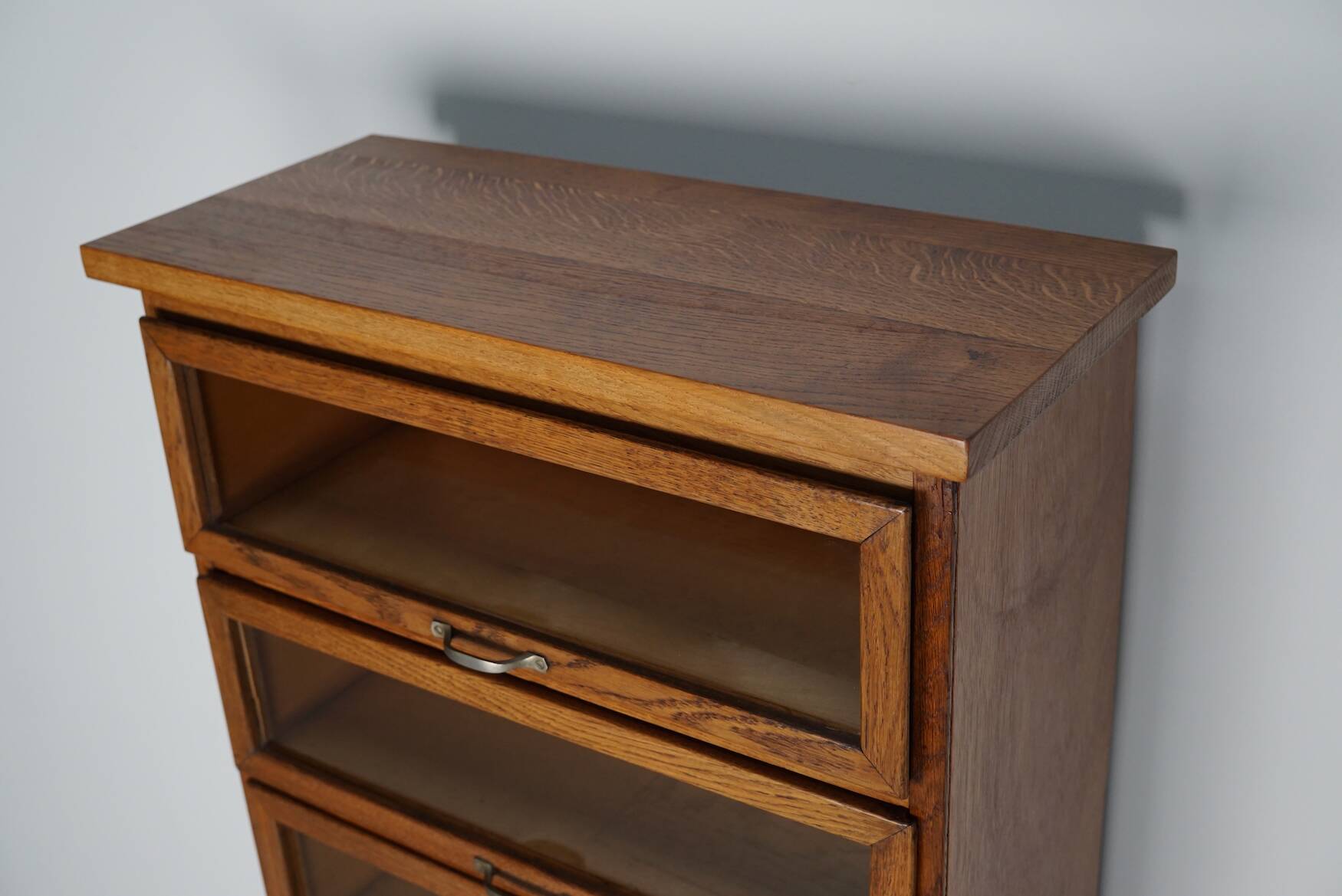 Vintage Dutch Oak Haberdashery Shop Cabinet / Vitrine, 1950s