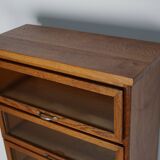 Vintage Dutch Oak Haberdashery Shop Cabinet / Vitrine, 1950s