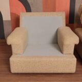 Danish Set of Armchairs Soft Cuschion Comfortable Wool Upholstery