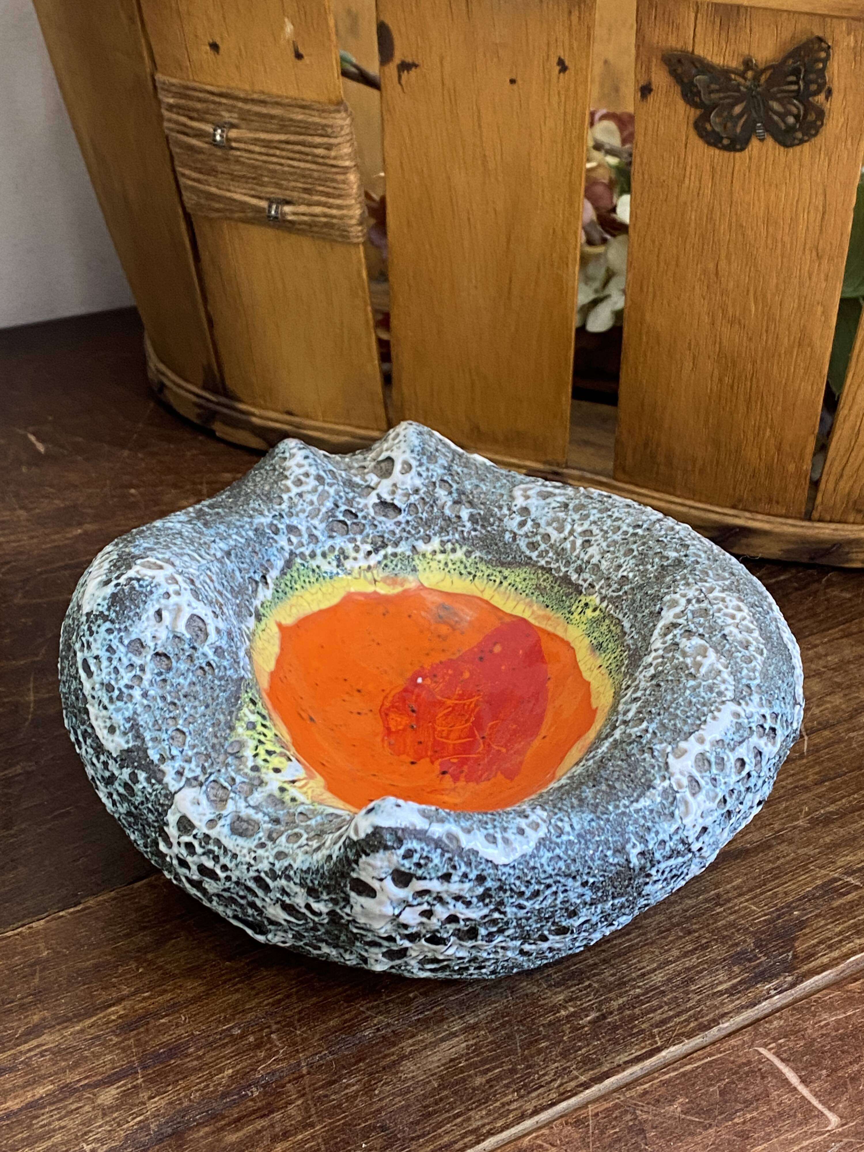 Ashtray, pocket tray, lava ceramic Vallauris