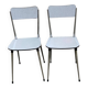 2 chaises formica beige et acier 1980