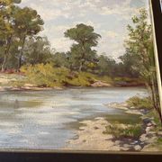 Huile sur toile paysage campagne