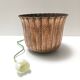 Round Embossed Copper Cachepot / Vase in the style of Egidio Casagrande