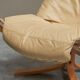 Pair of Sigurd Ressell Falcon Lounge Chairs leather, canvas, birch, 1970s