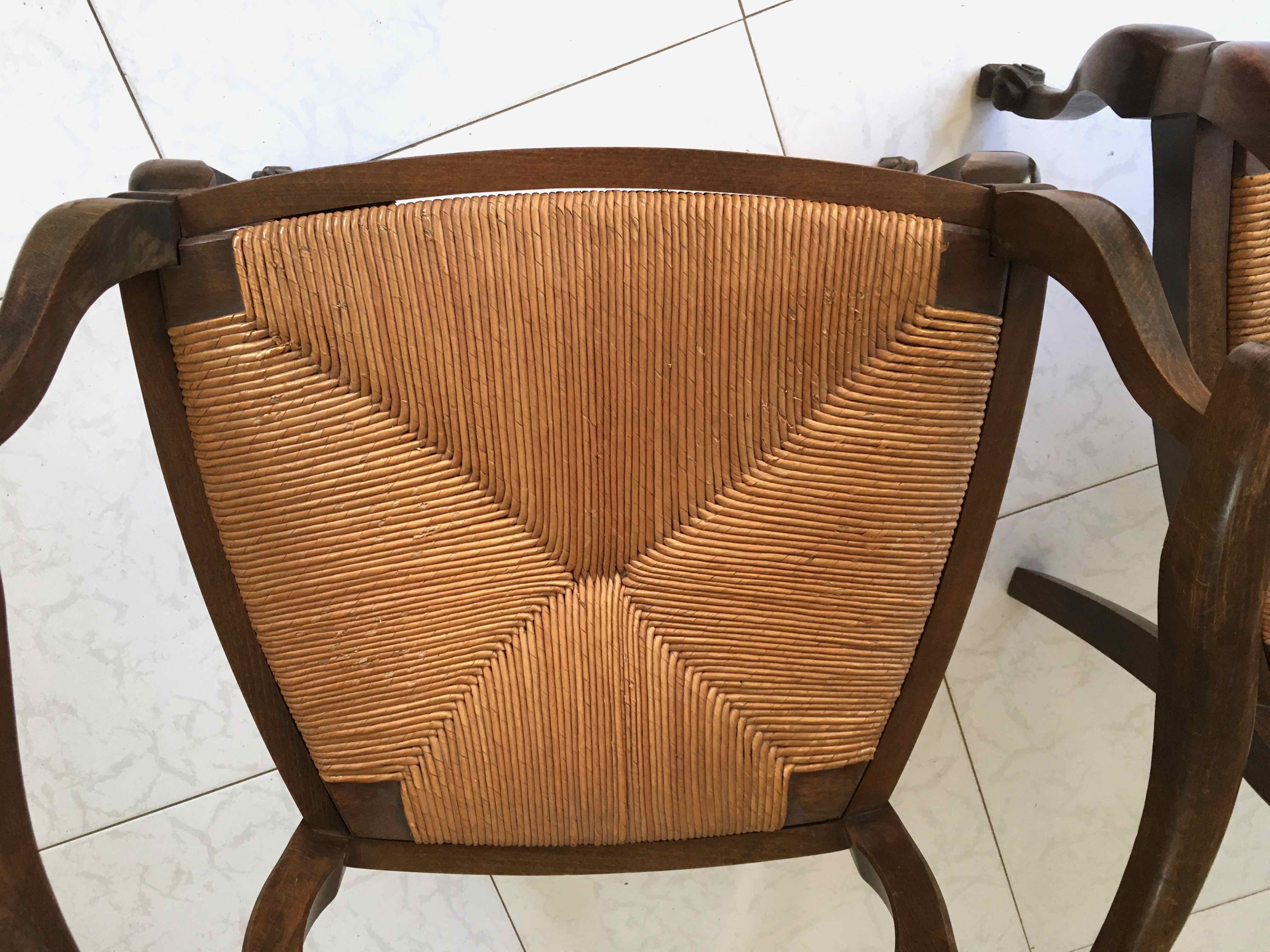 Pair of Provencal mulched armchairs Louis XV style