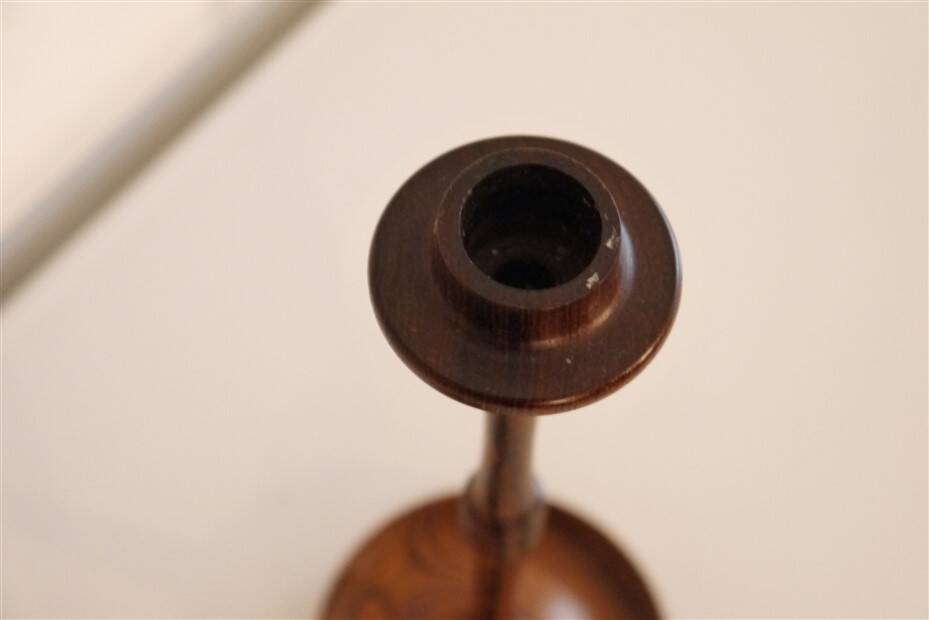 Pair of Scandinavian rosewood candlesticks 1970
