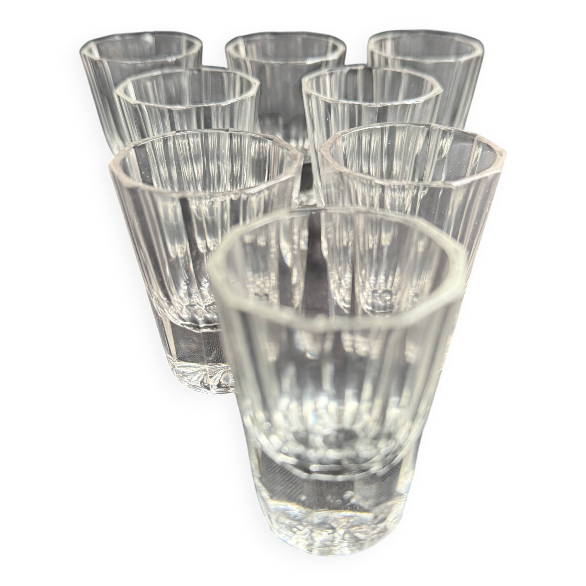 8 Liqueur Glasses – Blown and Cut Crystal
