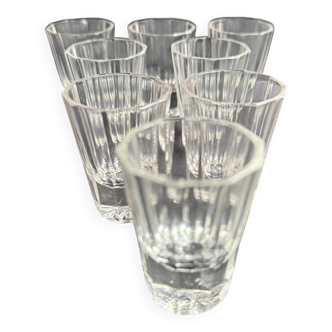 8 Liqueur Glasses – Blown and Cut Crystal