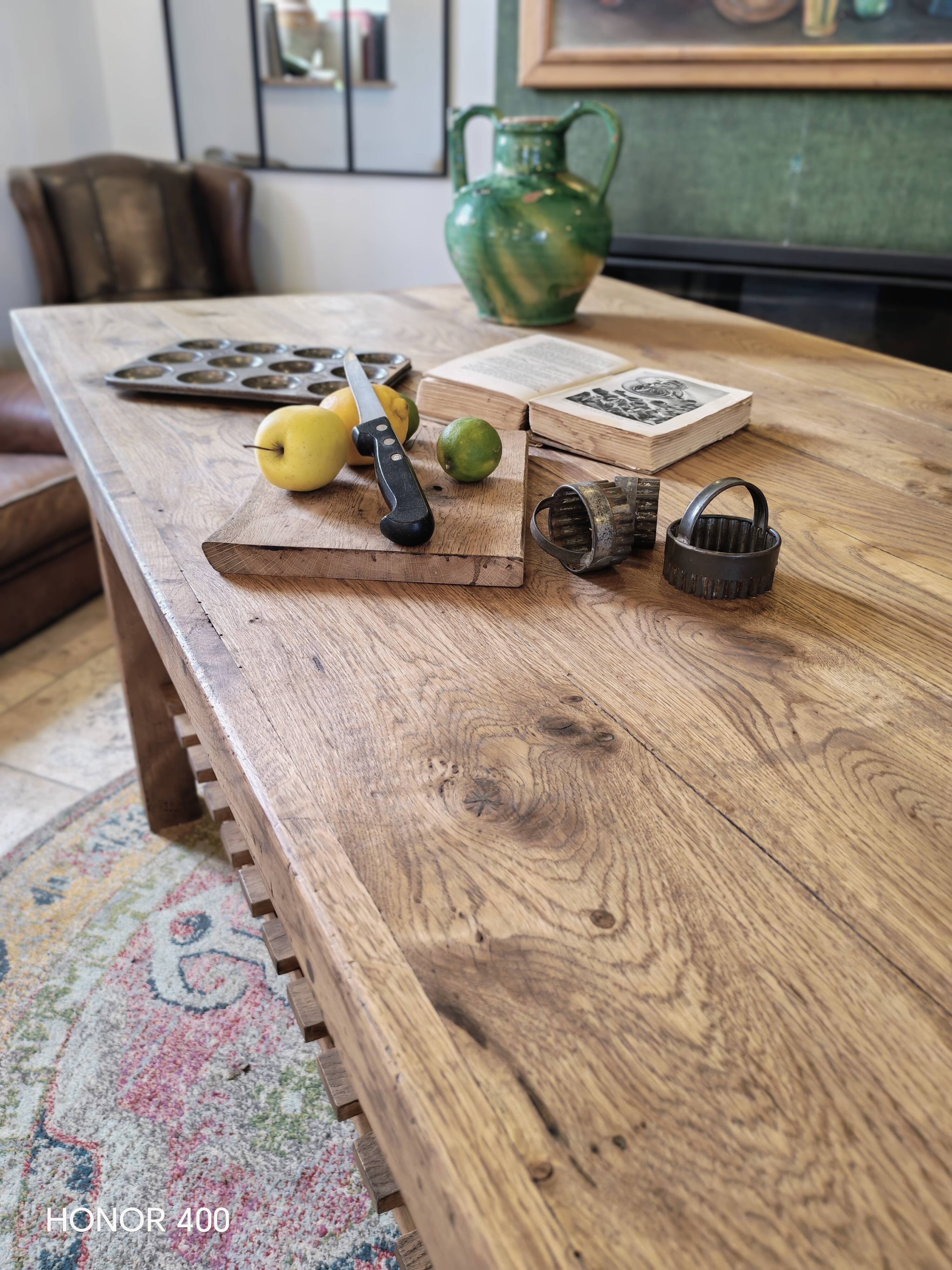 XXL solid oak kitchen island/worktop 180 x 105