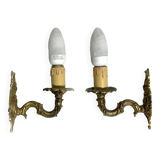 Paire d'appliques murales en bronze chandelier, style classique, Louis XV