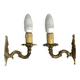 Pair of bronze candlestick wall lights, classic style, Louis XV